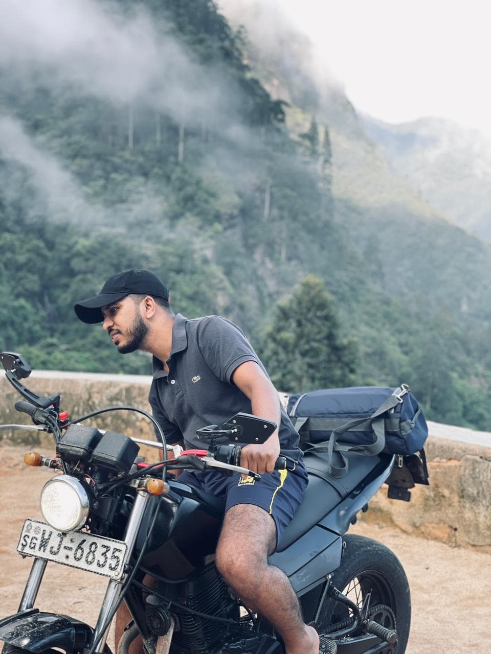 Harshana Amuwatte with bike