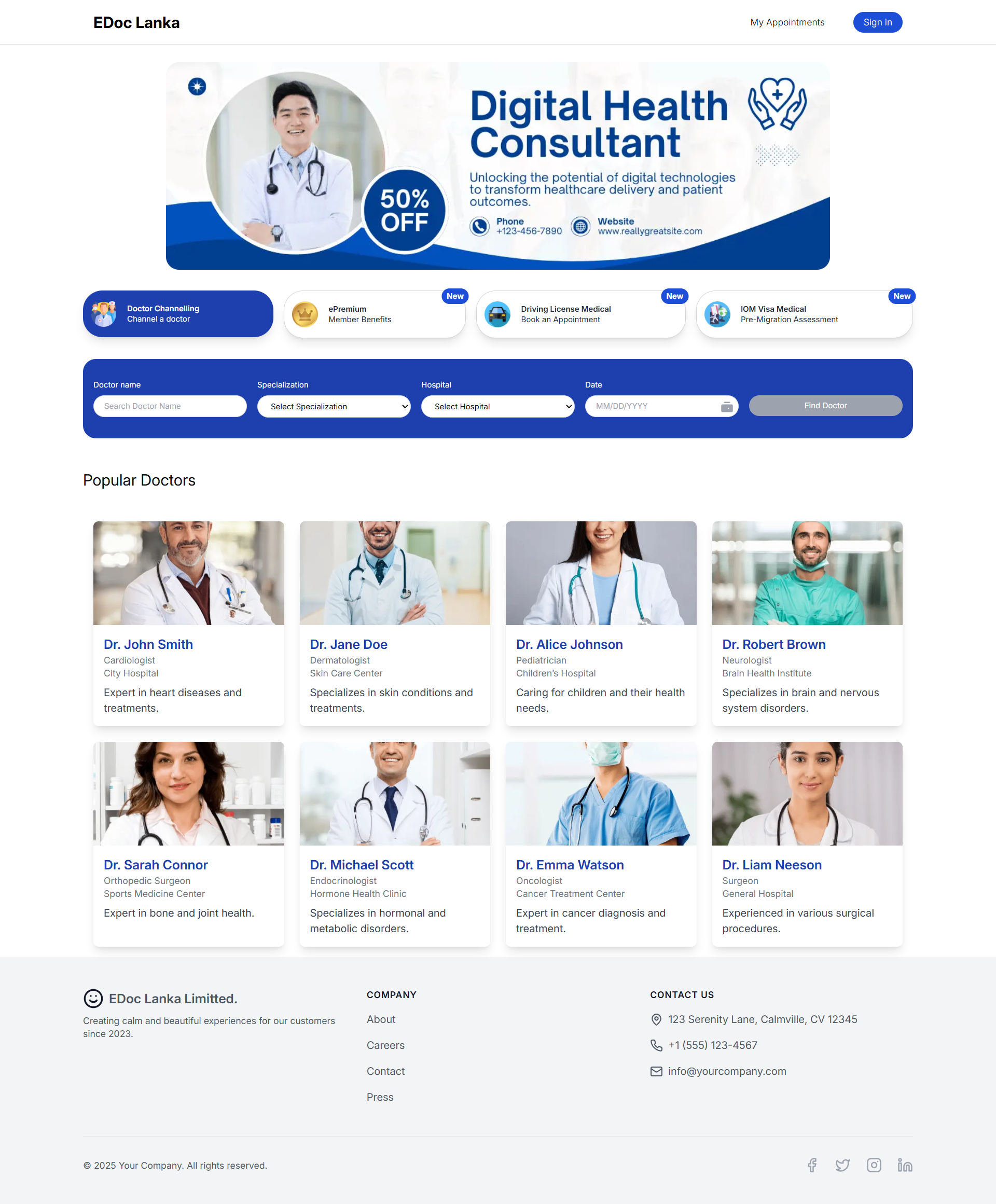 EdocLanka (Ongoing) - Doctor Appointments